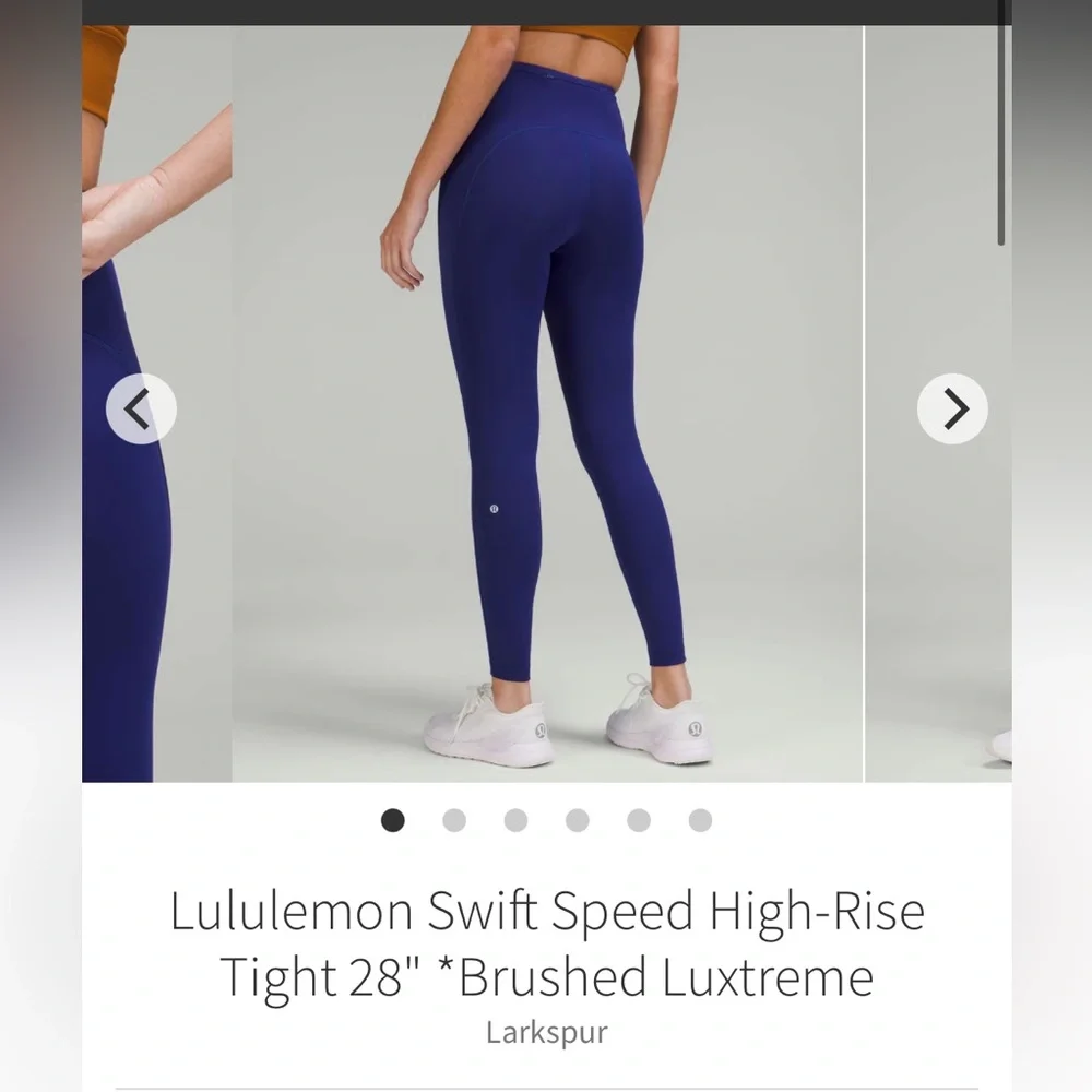 Lululemon Swift Speed HighRise Tight 28” SZ 6 Brushed Luxtreme Larkspur Like new - Picture 2 of 13